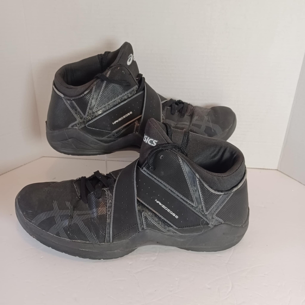 Asics Naked EGO2 Mens Size 12.5 Black Basketball Shoes Lace Up Adjustable Straps